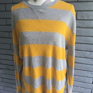 Gap 100% Cotton Thermal Tee in Marigold & Gray XXL
